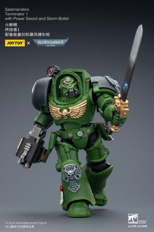Warhammer 40,000 Salamanders Terminator (Ver. 1) with Power Sword and Storm Bolter 1/18 Scale Action Figure Gallery Image 8