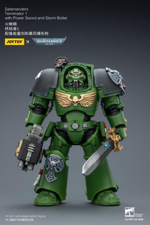 Warhammer 40,000 Salamanders Terminator (Ver. 1) with Power Sword and Storm Bolter 1/18 Scale Action Figure Gallery Image 5