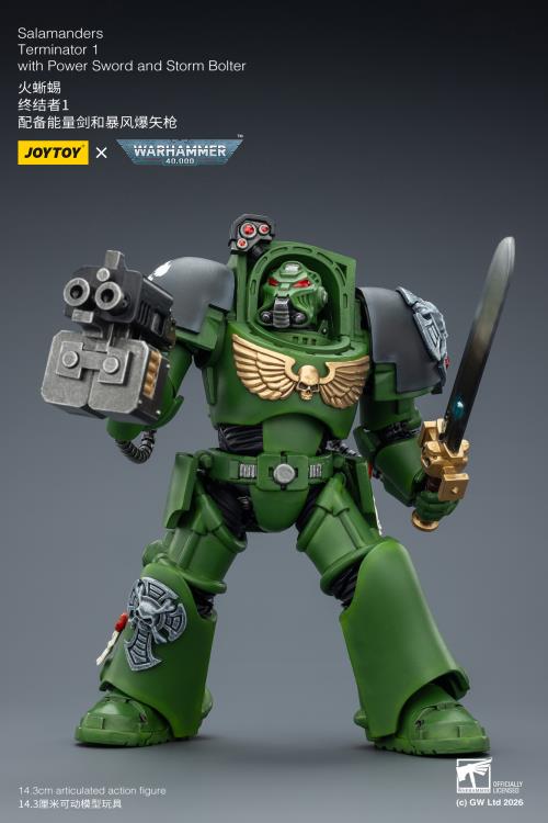Warhammer 40,000 Salamanders Terminator (Ver. 1) with Power Sword and Storm Bolter 1/18 Scale Action Figure Gallery Image 11