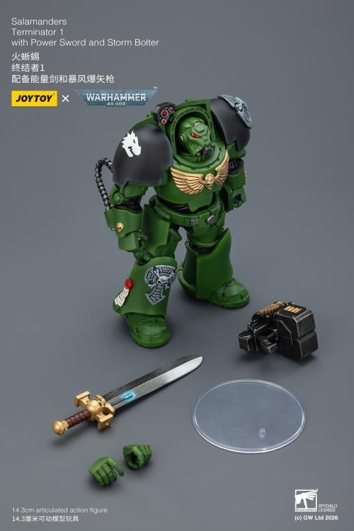 Warhammer 40,000 Salamanders Terminator (Ver. 1) with Power Sword and Storm Bolter 1/18 Scale Action Figure Gallery Image 12