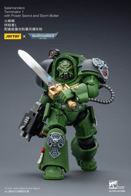 Warhammer 40,000 Salamanders Terminator (Ver. 1) with Power Sword and Storm Bolter 1/18 Scale Action Figure Gallery Image 10