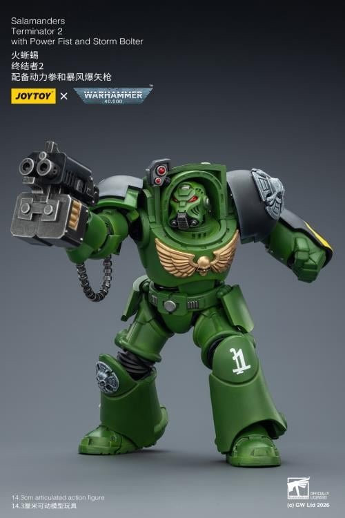 Warhammer 40,000 Salamanders Terminator (Ver. 2) with Power Fist and Storm Bolter 1/18 Scale Action Figure Gallery Image 11