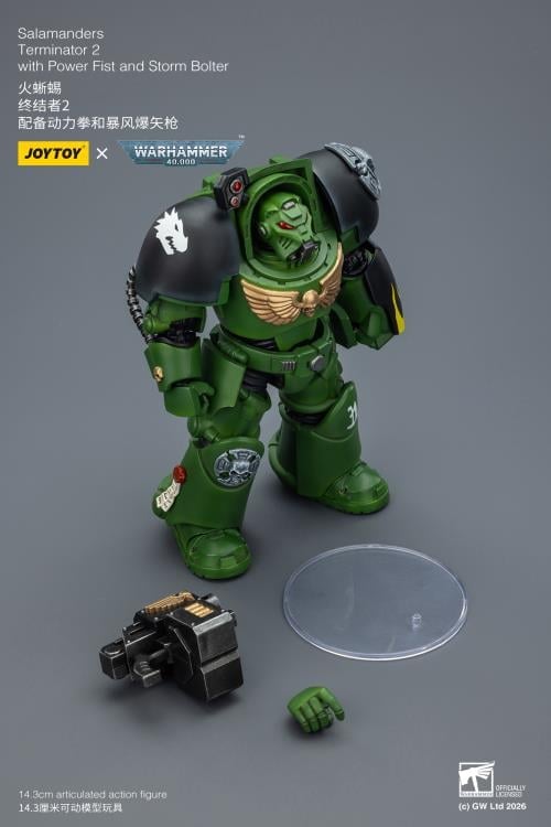 Warhammer 40,000 Salamanders Terminator (Ver. 2) with Power Fist and Storm Bolter 1/18 Scale Action Figure Gallery Image 12