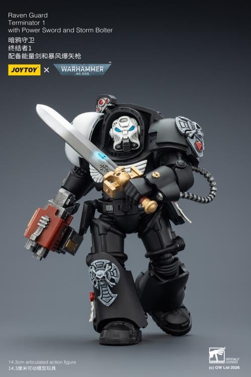 Warhammer 40,000 Raven Guard Terminator (Ver. 1) with Power Sword and Storm Bolter 1/18 Scale Action Figure Gallery Image 9