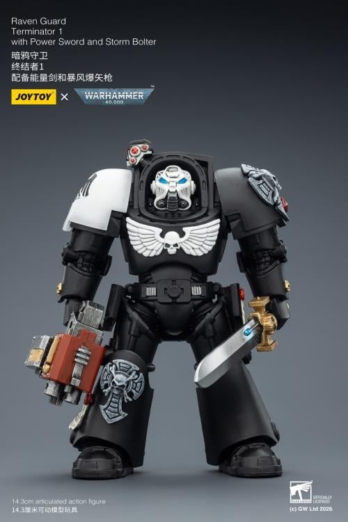 Warhammer 40,000 Raven Guard Terminator (Ver. 1) with Power Sword and Storm Bolter 1/18 Scale Action Figure Gallery Image 5