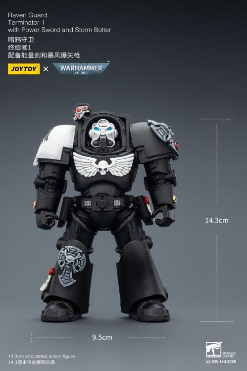 Warhammer 40,000 Raven Guard Terminator (Ver. 1) with Power Sword and Storm Bolter 1/18 Scale Action Figure Gallery Image 13