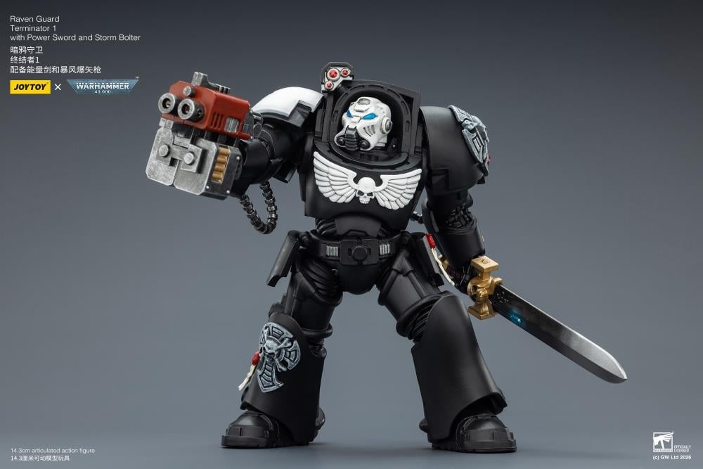 Warhammer 40,000 Raven Guard Terminator (Ver. 1) with Power Sword and Storm Bolter 1/18 Scale Action Figure Gallery Image 8