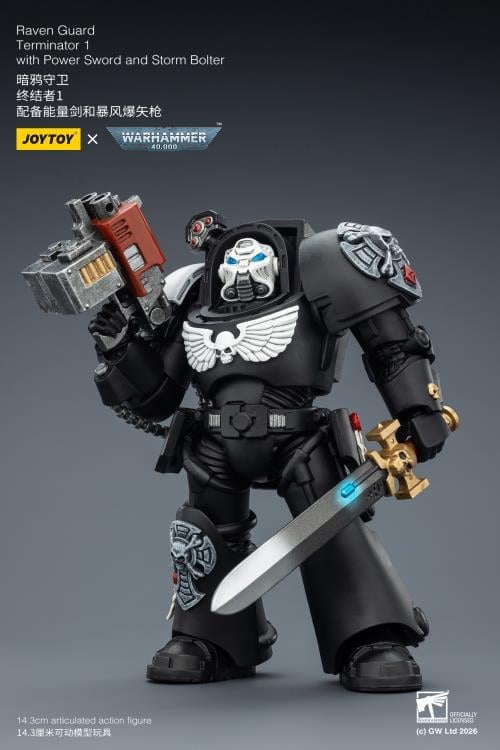 Warhammer 40,000 Raven Guard Terminator (Ver. 1) with Power Sword and Storm Bolter 1/18 Scale Action Figure Gallery Image 6