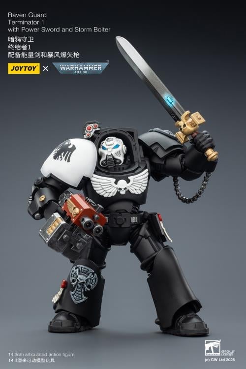 Warhammer 40,000 Raven Guard Terminator (Ver. 1) with Power Sword and Storm Bolter 1/18 Scale Action Figure Gallery Image 10