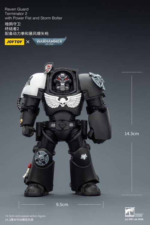 Warhammer 40,000 Raven Guard Terminator (Ver. 2) with Power Fist and Storm Bolter 1/18 Scale Action Figure Gallery Image 13