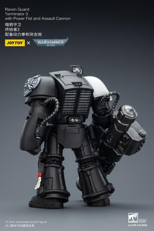 Warhammer 40,000 Raven Guard Terminator (Ver. 3) with Power Fist and Assault Cannon 1/18 Scale Action Figure Gallery Image 6