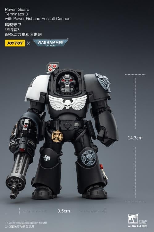 Warhammer 40,000 Raven Guard Terminator (Ver. 3) with Power Fist and Assault Cannon 1/18 Scale Action Figure Gallery Image 12