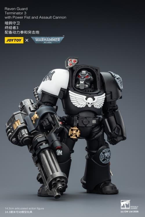 Warhammer 40,000 Raven Guard Terminator (Ver. 3) with Power Fist and Assault Cannon 1/18 Scale Action Figure Gallery Image 5