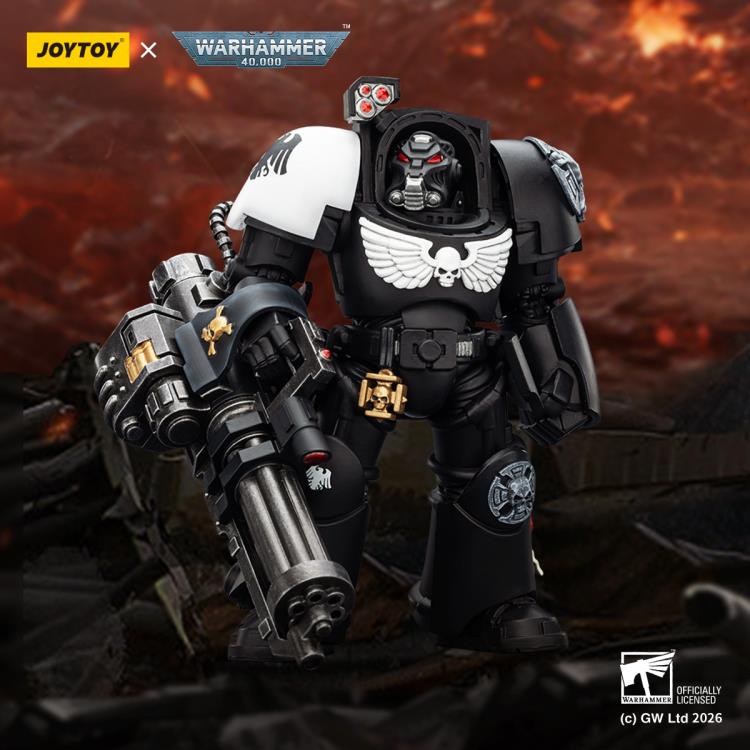 Warhammer 40,000 Raven Guard Terminator (Ver. 3) with Power Fist and Assault Cannon 1/18 Scale Action Figure Gallery Image 3