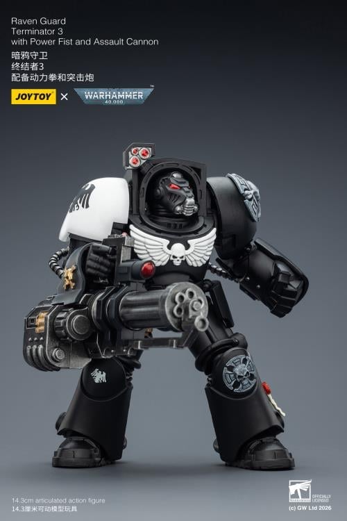 Warhammer 40,000 Raven Guard Terminator (Ver. 3) with Power Fist and Assault Cannon 1/18 Scale Action Figure Gallery Image 10