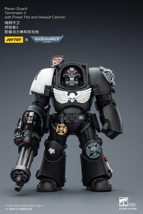 Warhammer 40,000 Raven Guard Terminator (Ver. 3) with Power Fist and Assault Cannon 1/18 Scale Action Figure Gallery Image 4