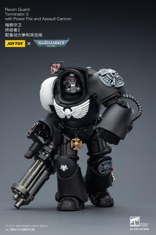 Warhammer 40,000 Raven Guard Terminator (Ver. 3) with Power Fist and Assault Cannon 1/18 Scale Action Figure Gallery Image 8