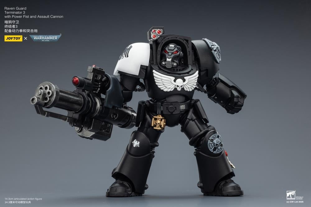 Warhammer 40,000 Raven Guard Terminator (Ver. 3) with Power Fist and Assault Cannon 1/18 Scale Action Figure Gallery Image 7