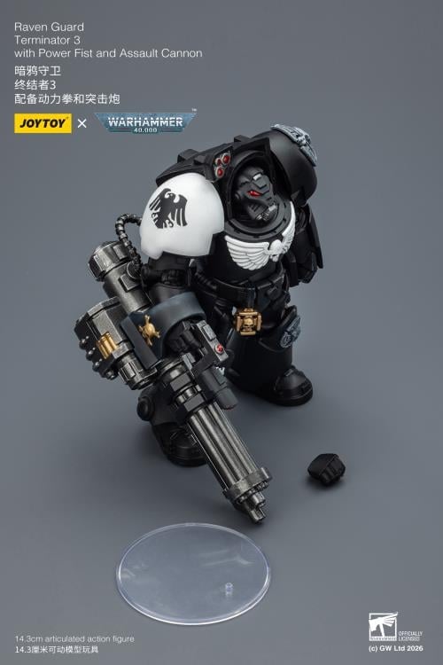 Warhammer 40,000 Raven Guard Terminator (Ver. 3) with Power Fist and Assault Cannon 1/18 Scale Action Figure Gallery Image 11
