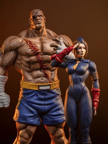 Street Fighter Street Jam Sagat & Juli 1/10 Scale Statue Set Gallery Image 2
