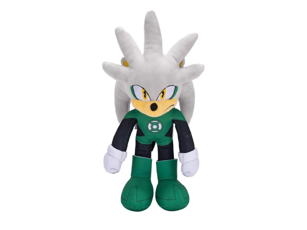 DC Comics x Sonic the Hedgehog 9" Silver the Hedgehog as Green Lantern Plush Gallery Image 1