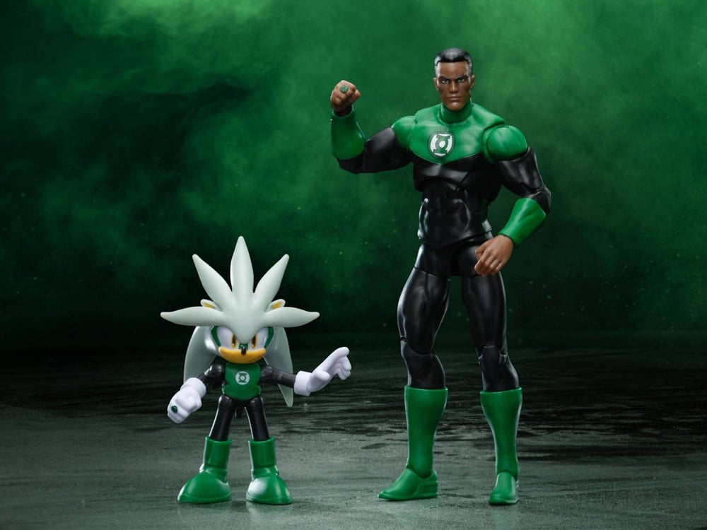 DC Comics x Sonic the Hedgehog Silver & Green Lantern Action