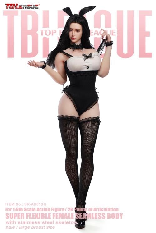 Female Bunny Black (Pale Large Bust) 1/6 Scale Figure (SR-AD01 With Head Sculpt) Gallery Image 3