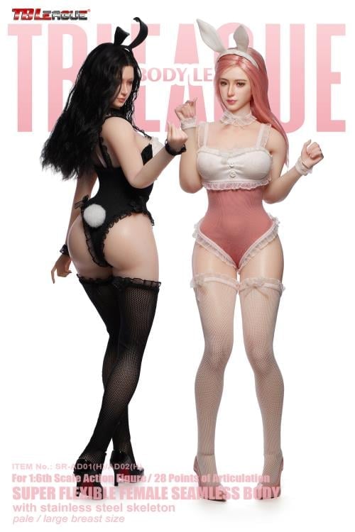 Female Bunny Black (Pale Large Bust) 1/6 Scale Figure (SR-AD01 With Head Sculpt) Gallery Image 14