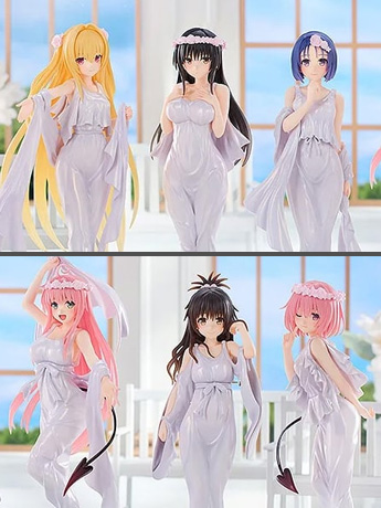 To Love-Ru Darkness 15th Anniversary CHILLfigg Goddess Dress Ver. Boxed Set of 6 Figures Gallery Image 2