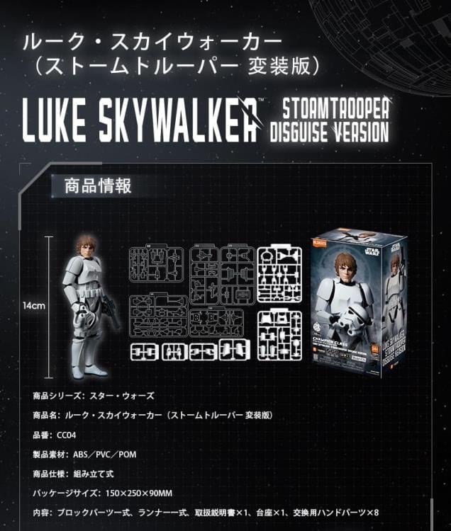 Star Wars: A New Hope Champion Class 04 Luke Skywalker (Stormtrooper Disguise) Model Kit Gallery Image 7