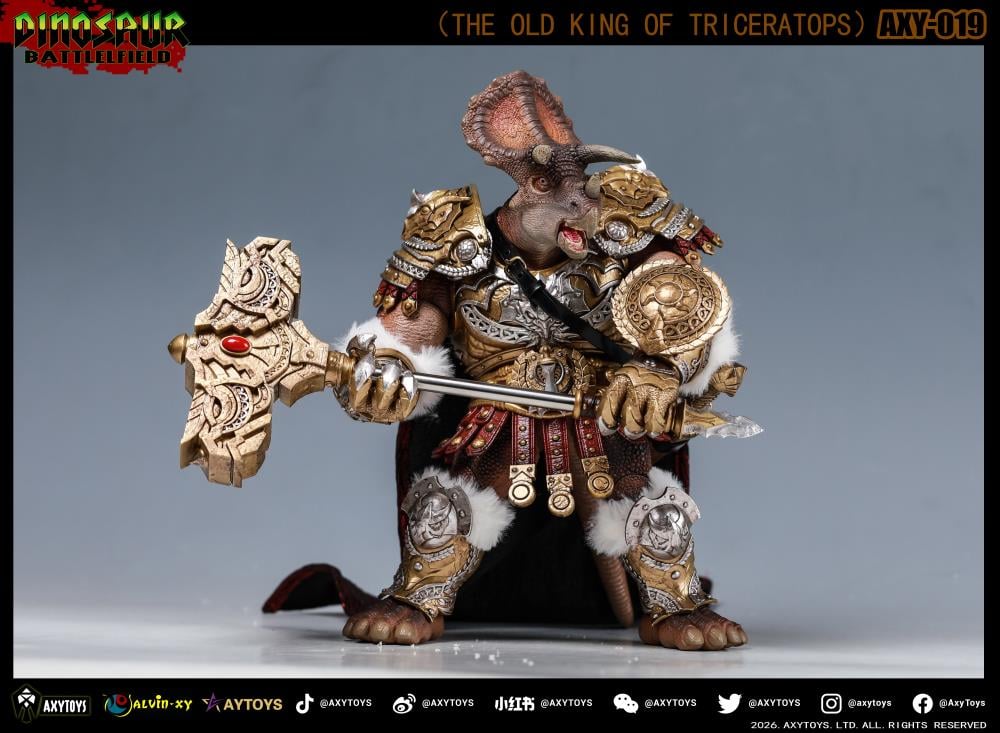 Dinosaur Battlefield The Old King of Triceratops (Deluxe Edition Brown Ver.) 1/12 Scale Action Figure Gallery Image 6