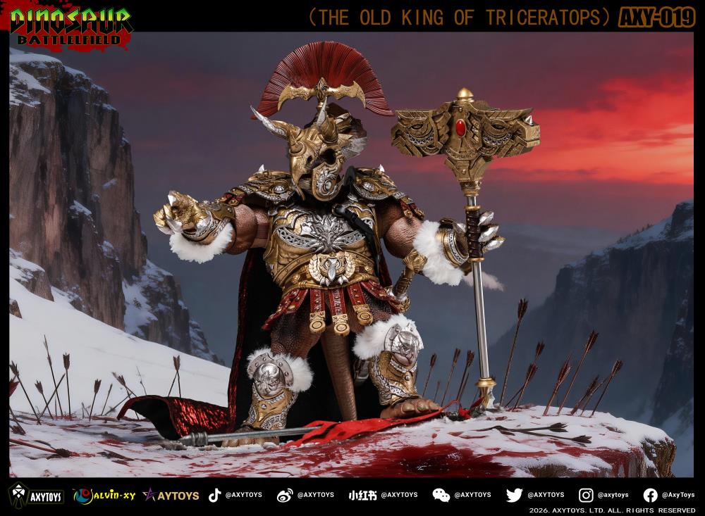 Dinosaur Battlefield The Old King of Triceratops (Deluxe Edition Brown Ver.) 1/12 Scale Action Figure Gallery Image 3
