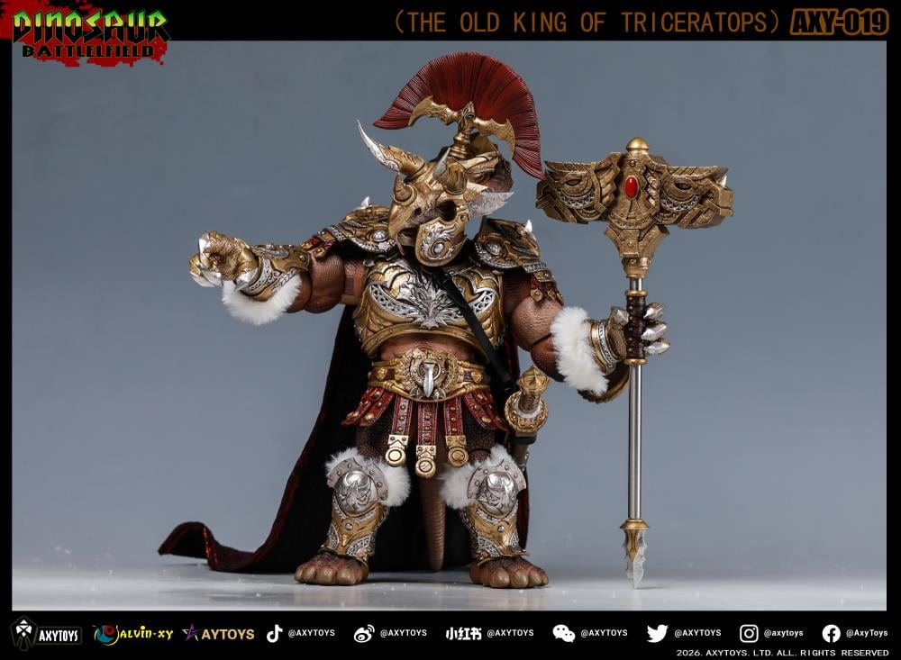 Dinosaur Battlefield The Old King of Triceratops (Deluxe Edition Brown Ver.) 1/12 Scale Action Figure Gallery Image 4