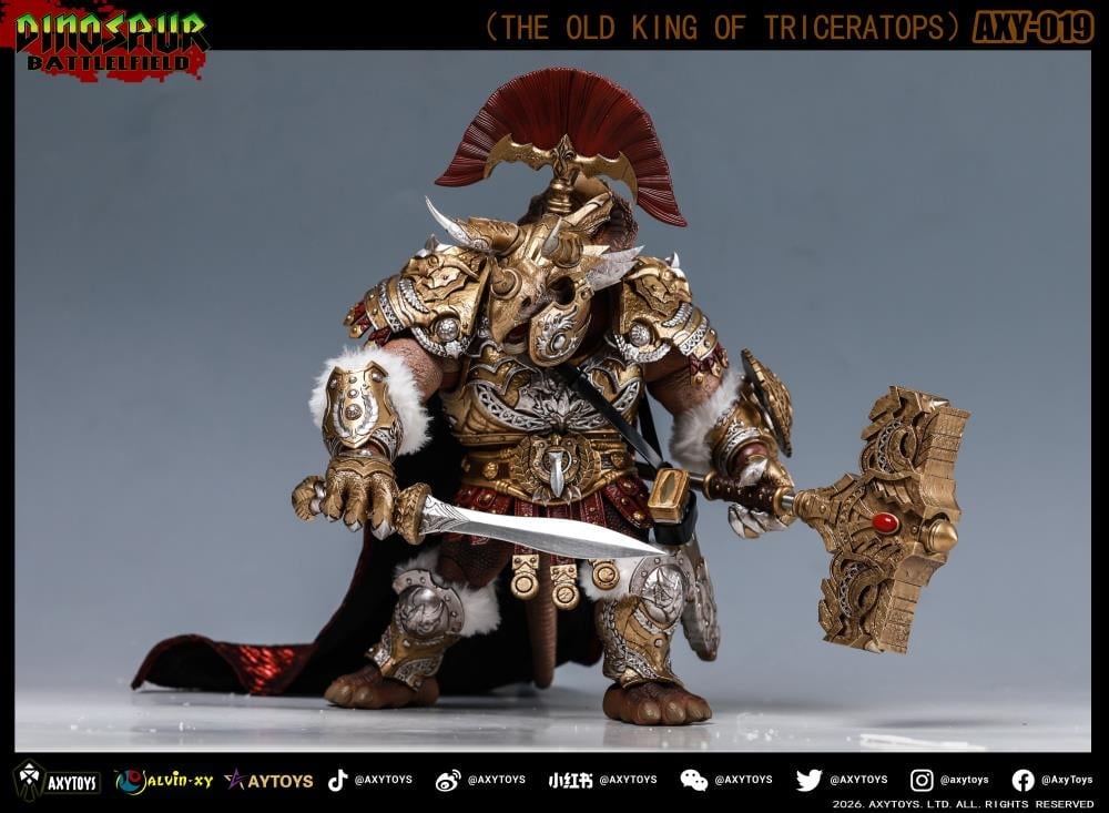 Dinosaur Battlefield The Old King of Triceratops (Deluxe Edition Brown Ver.) 1/12 Scale Action Figure Gallery Image 5