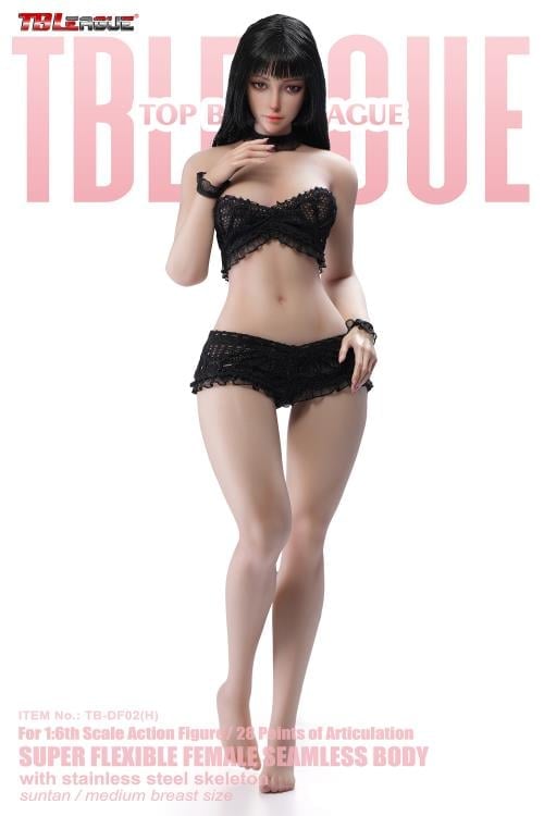 Female Body (Suntan Medium Bust) 1/6 Scale Action Figure (TB-DF02 With Head Sculpt) Gallery Image 9
