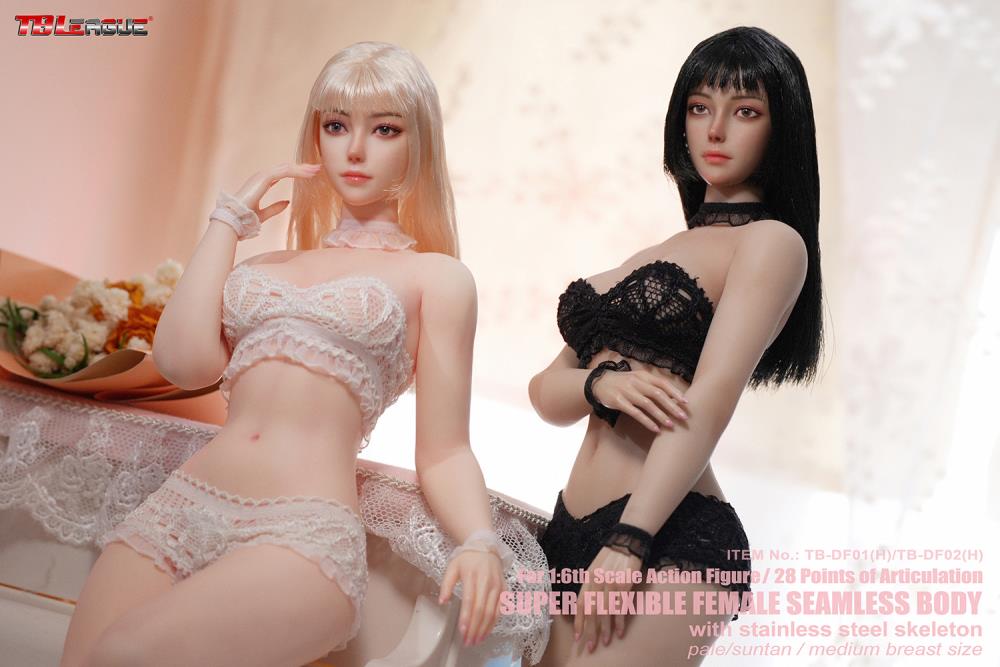 Female Body (Suntan Medium Bust) 1/6 Scale Action Figure (TB-DF02 With Head Sculpt) Gallery Image 14