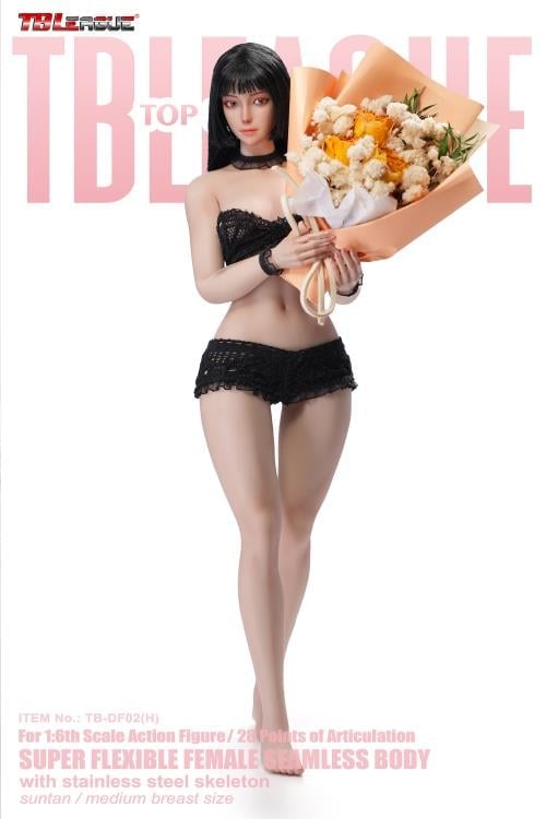 Female Body (Suntan Medium Bust) 1/6 Scale Action Figure (TB-DF02 With Head Sculpt) Gallery Image 7