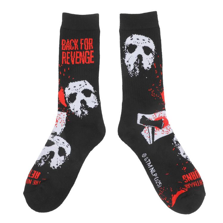 Friday the 13th Jason Mask Glow-In-The-Dark Men's Crew Socks 3-Pack Gallery Image 7