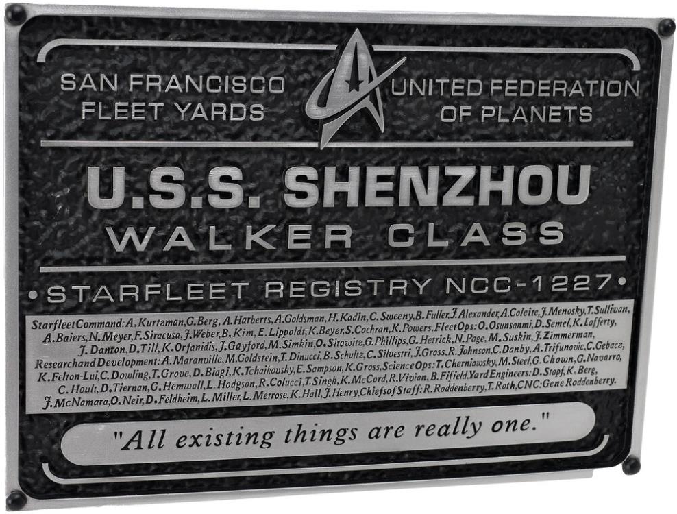 Star Trek: Discovery U.S.S. Shenzhou Resin Dedication Plaque Gallery Image 4