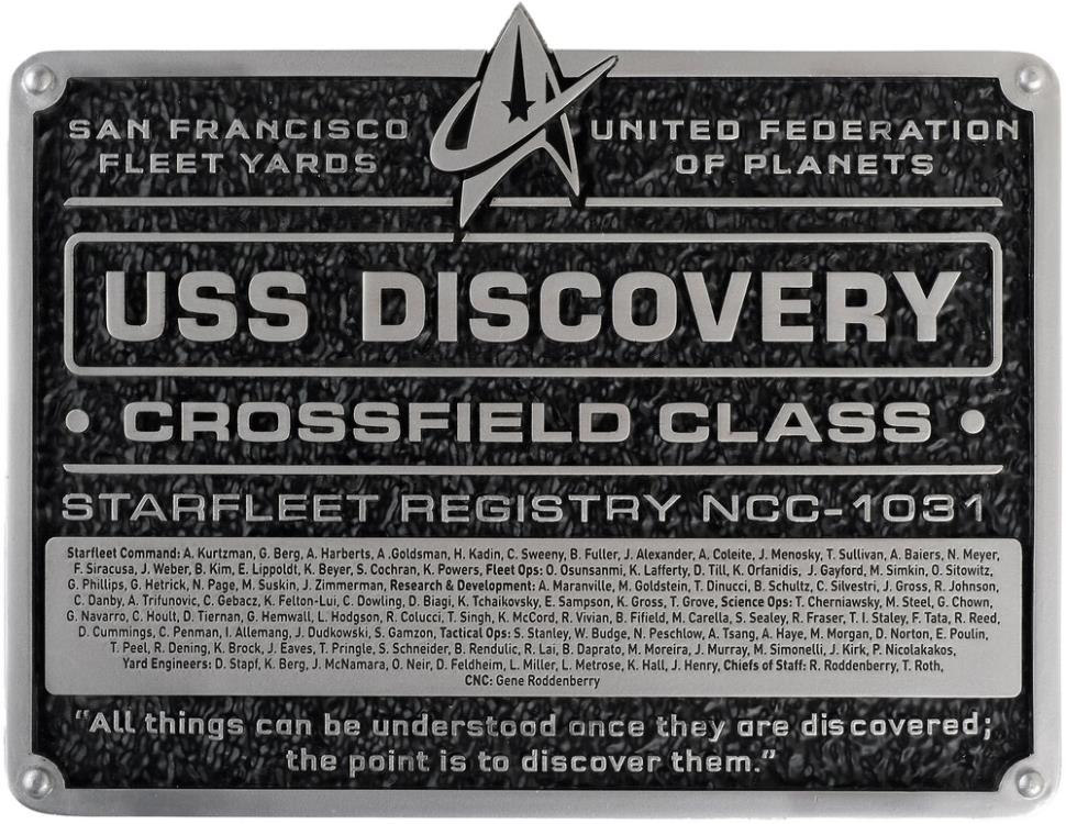 Star Trek: Discovery U.S.S. Discovery Resin Dedication Plaque Gallery Image 3