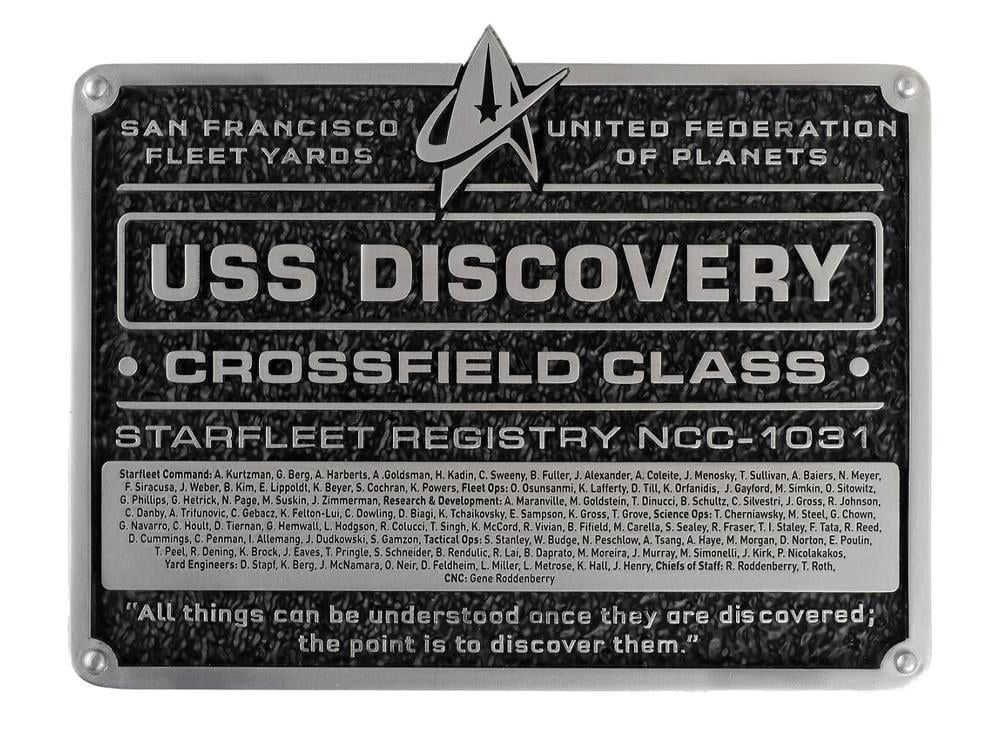 Star Trek: Discovery U.S.S. Discovery Resin Dedication Plaque Gallery Image 1