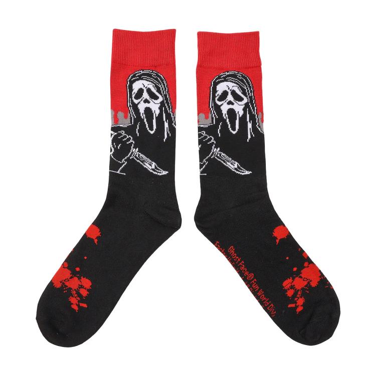 Ghost Face Character Art Men's Casual Crew Socks 5-Pack Gallery Image 6