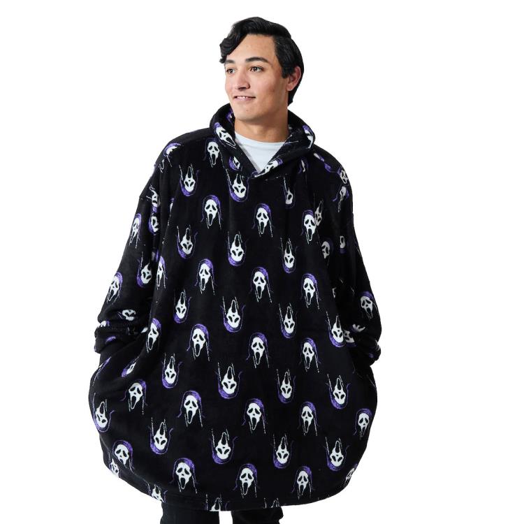 Ghost Face AOP Wearable Blanket Hoodie Gallery Image 4