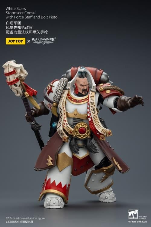 Warhammer 40,000 White Scars Stormseer Consul with Force Staff and Bolt Pistol 1/18 Scale Action Figure Gallery Image 11