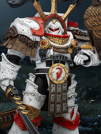 Warhammer 40,000 White Scars Legion Praetor in Cataphractii Terminator Armor with Cyber Hawk, Chogorian Sword and Combi-Melta 1/18 Scale Action Figure Gallery Image 2