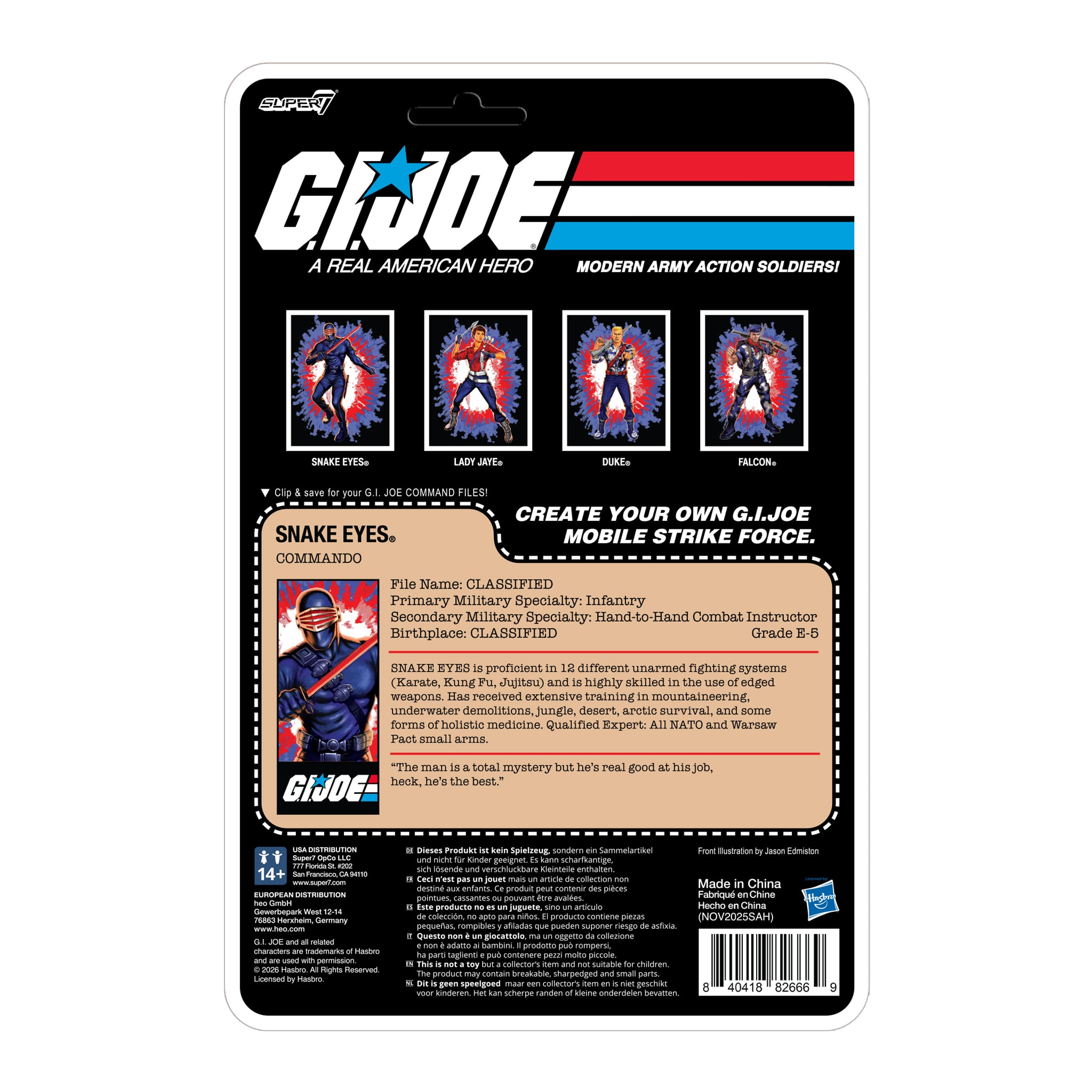 G.I. Joe ReAction+ Snake Eyes (America's 250th Anniversary) Action Figure Gallery Image 8
