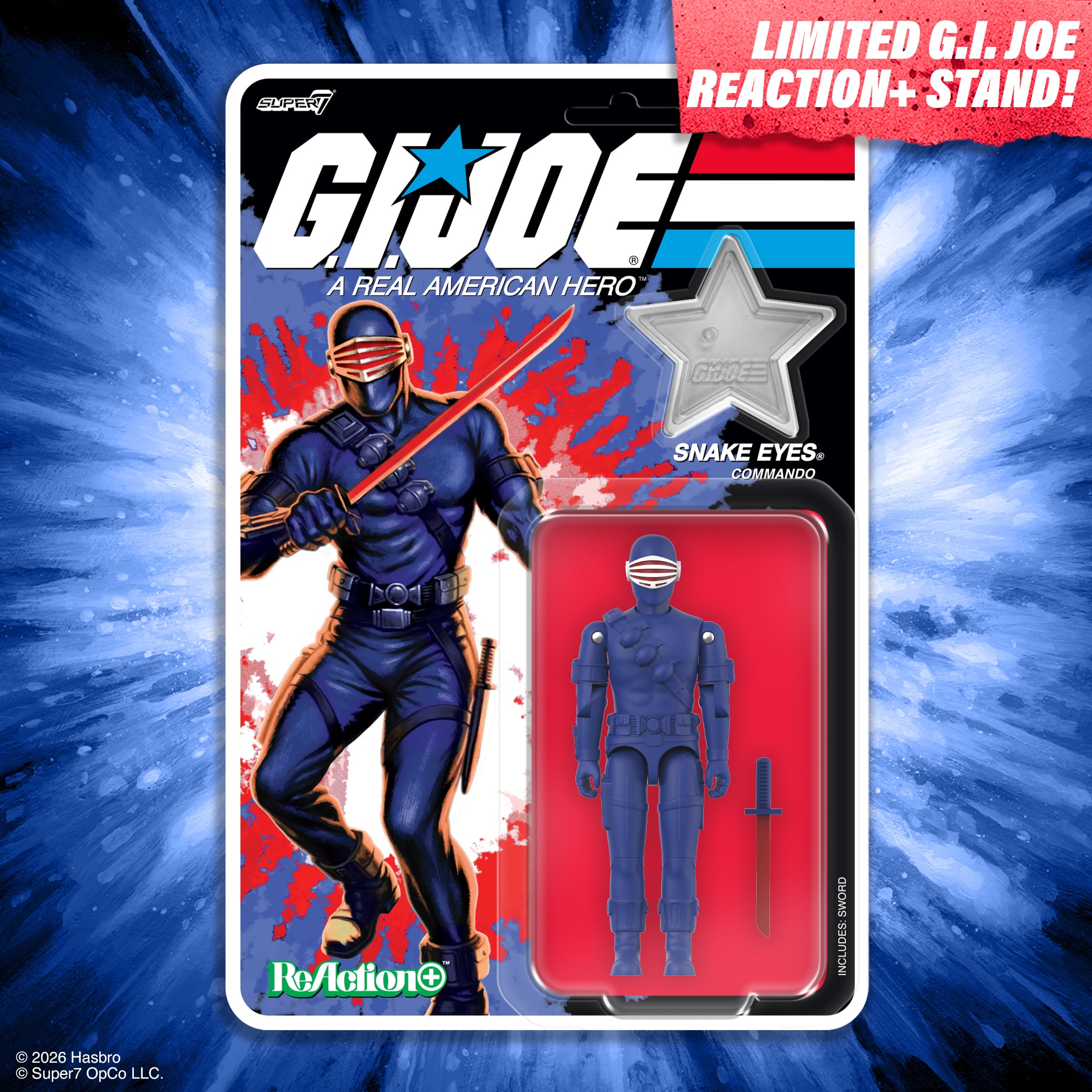G.I. Joe ReAction+ Snake Eyes (America's 250th Anniversary) Action Figure Gallery Image 5