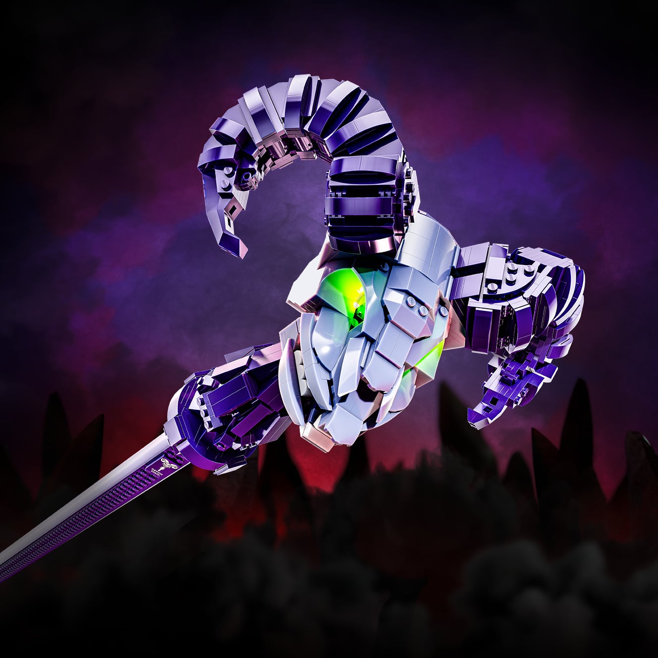 Masters of the Universe Brick Shop Skeletor Havoc Staff 1/2 Scale Replica Building Set Gallery Image 3