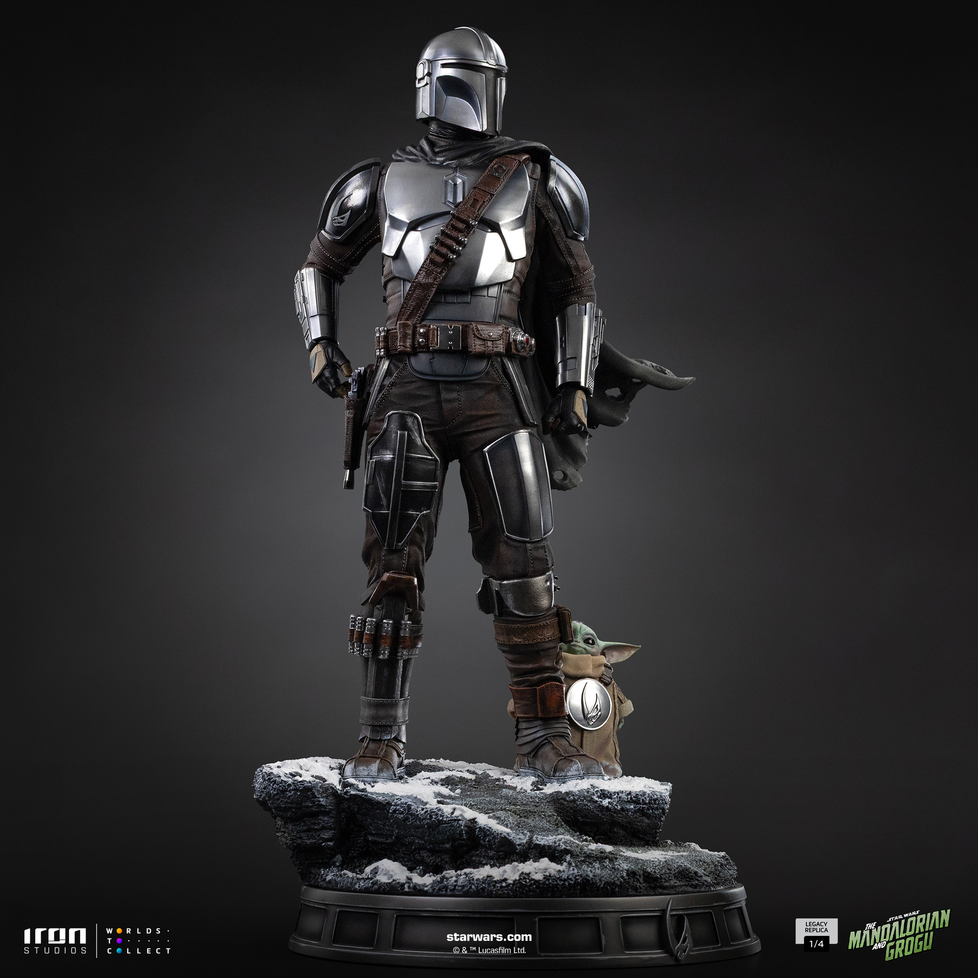 Star Wars: The Mandalorian & Grogu Legacy Replica The Mandalorian and Grogu 1/4 Scale Limited Edition Statue Gallery Image 6