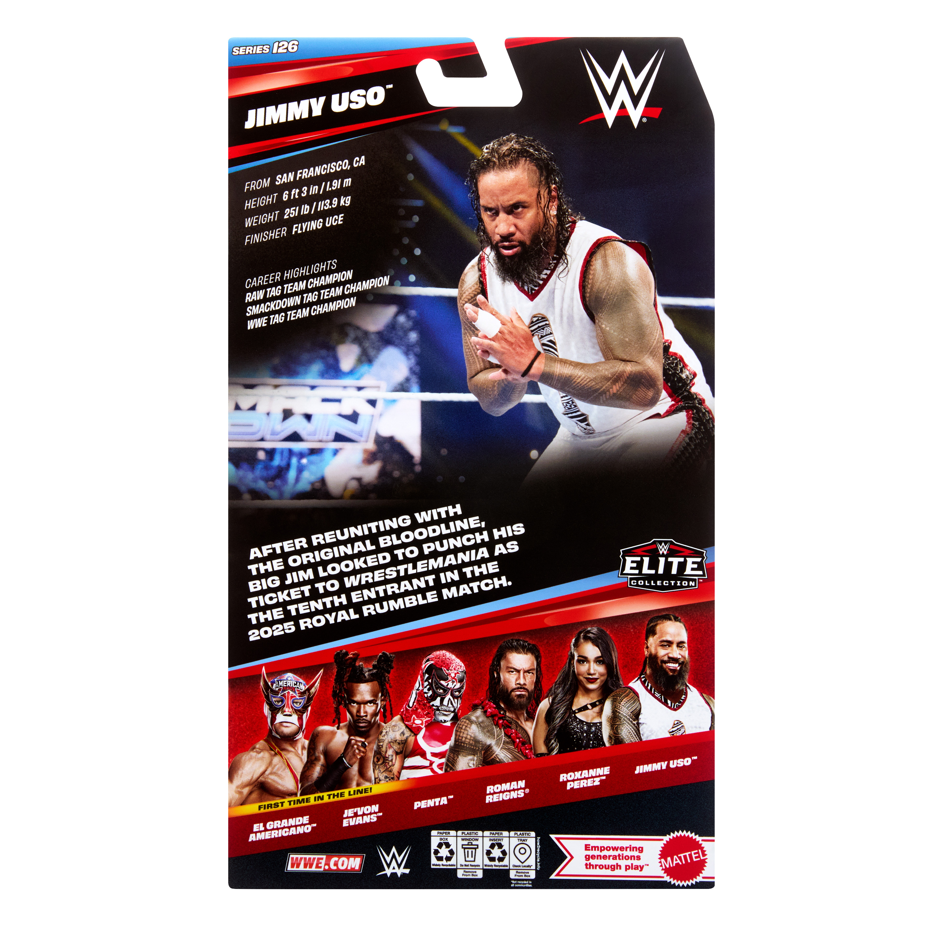 WWE Elite Collection Series 126 Jimmy Uso Action Figure Gallery Image 9